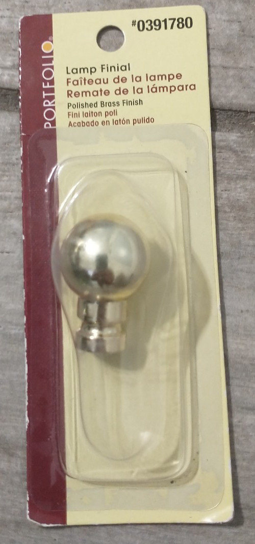 Portfolio Polished Brass Lamp Finial (Topper)