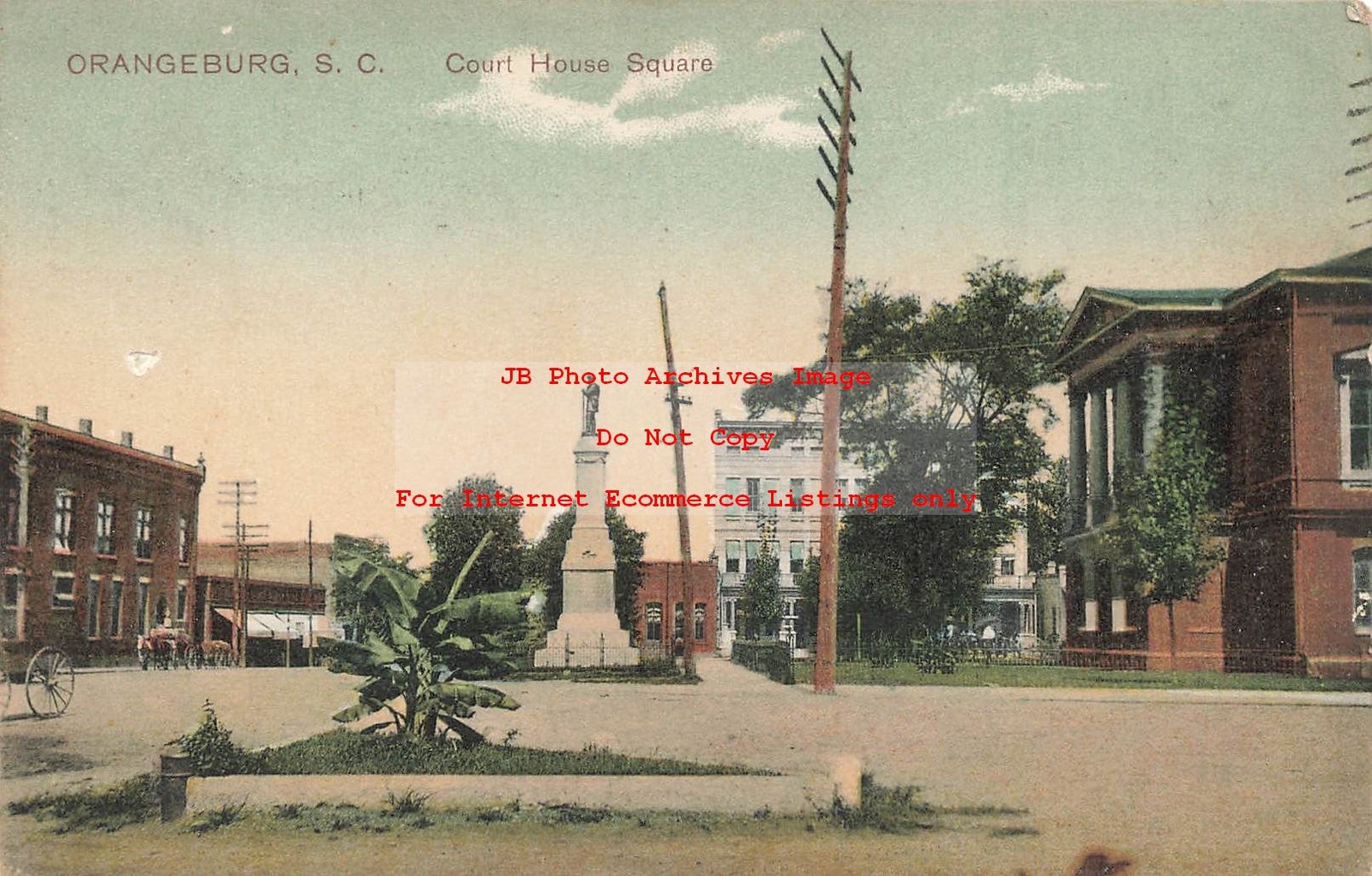 SC, Orangeburg, South Carolina, Court House Square, 1910 PM, Doyles Pub No 7970 SC, Orangeburg, South Carolina, Court House Square, 1910 PM, Doyles Pub No 7970