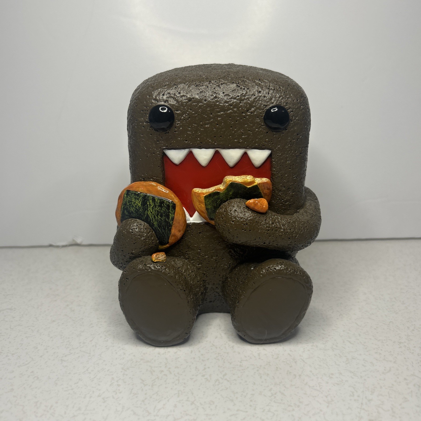 Vintage DOMO KUN Piggy Bank Figure Eating Rice Crackers NHK TYO Japan