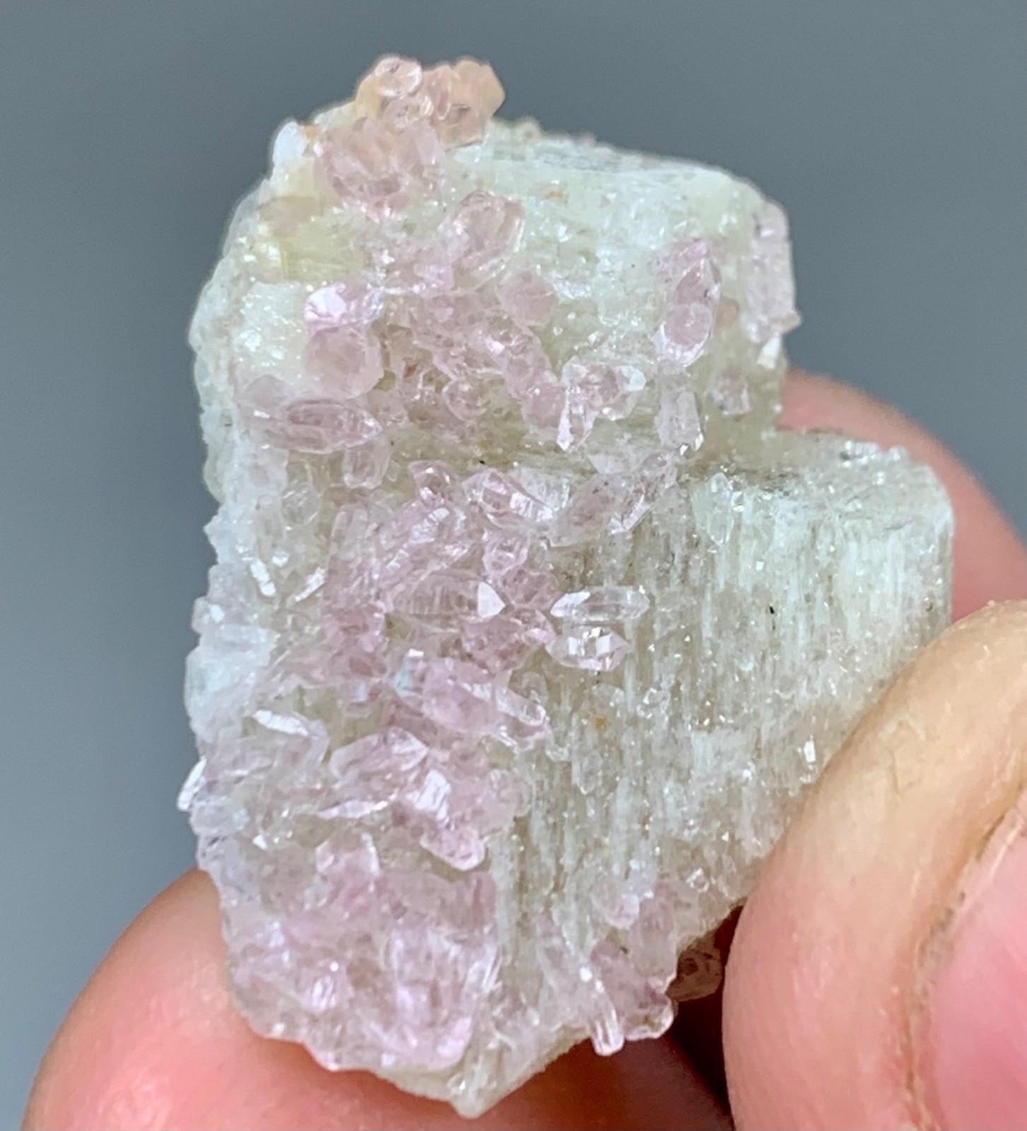 Natural Rose Quartz Cluster Perched On Etched Quartz Crystal Specimen From Afgn Natural Rose Quartz Cluster Perched On Etched Quartz Crystal Specimen From Afgn