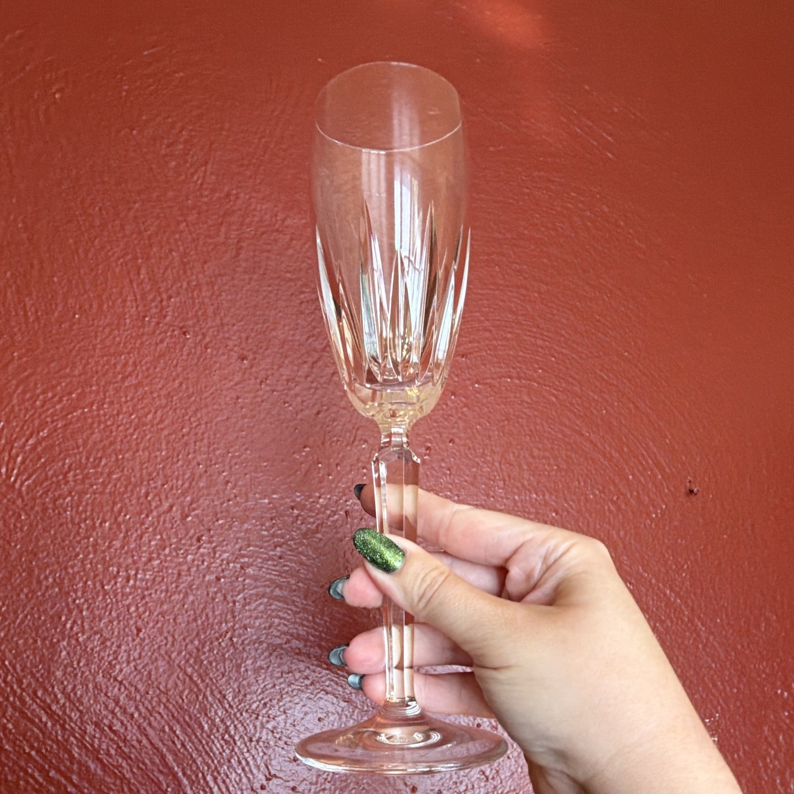 Waterford Clear Crystal Cut Stemmed Champagne Flutes, Set of 2