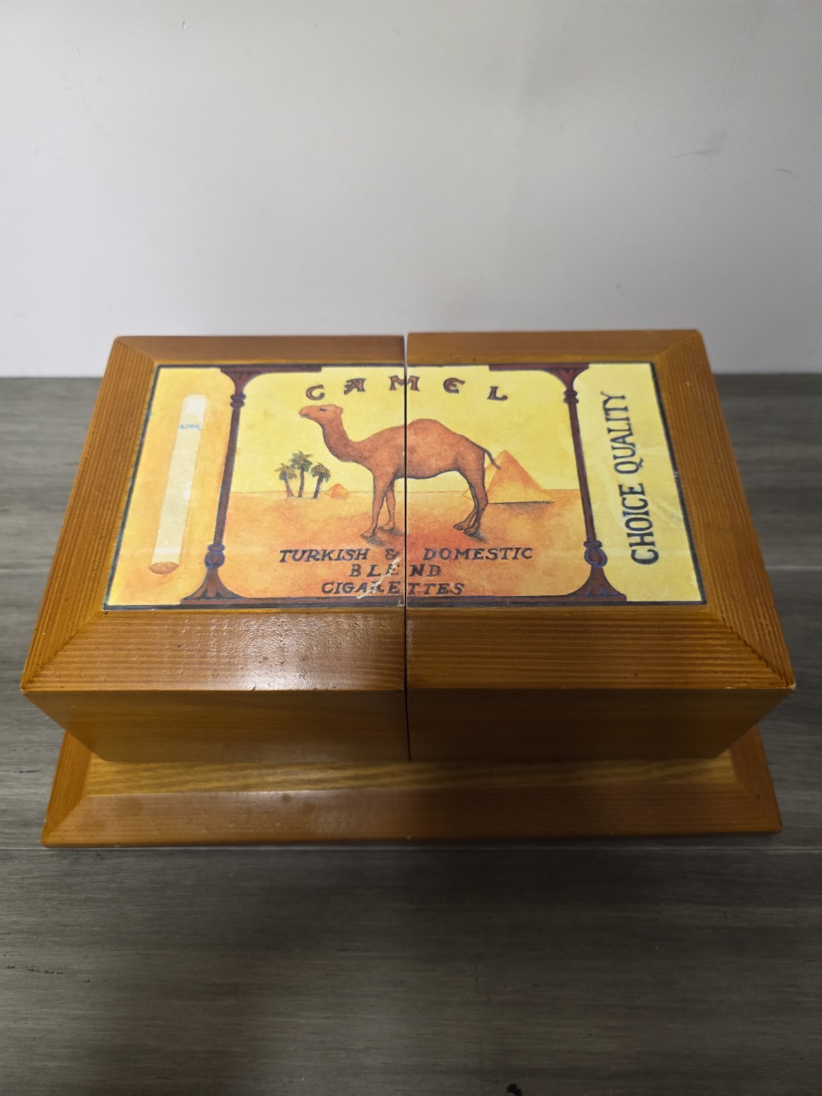 Vintage 1998 Thomas Museum Series Camel Cigarette Wooden Three Tier Jewelry Box Vintage 1998 Thomas Museum Series Camel Cigarette Wooden Three Tier Jewelry Box