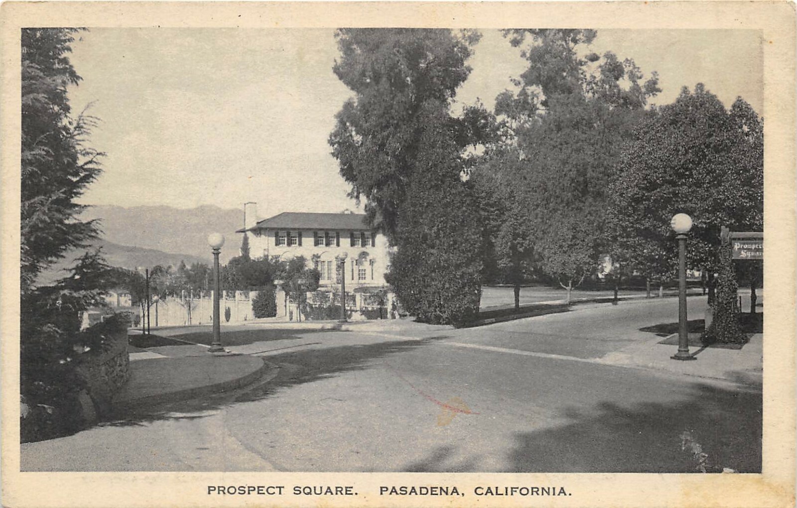 Pasadena California c1915 Postcard Prospect Square  Theo Sohmer Western Publish