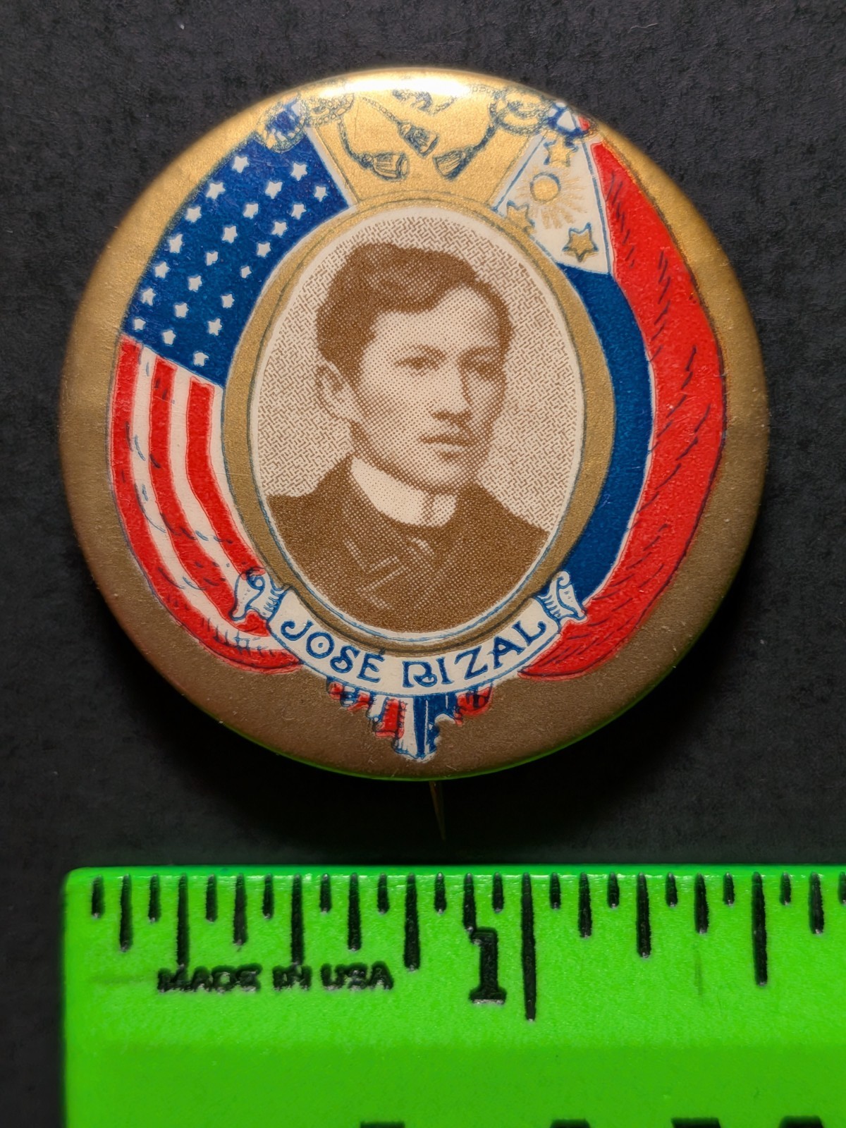Vintage Jose Rizal Fillipino Nationalist Pinback Pin
