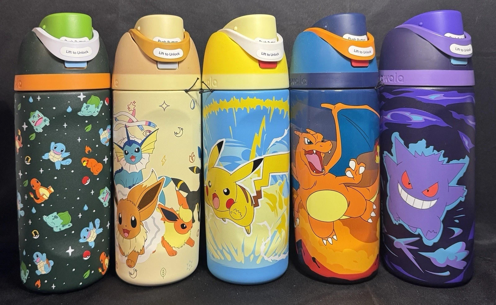 Pokemon x Owala 16 oz FreeSip Bottle Target 30th Anniversary New All 5 Complete
