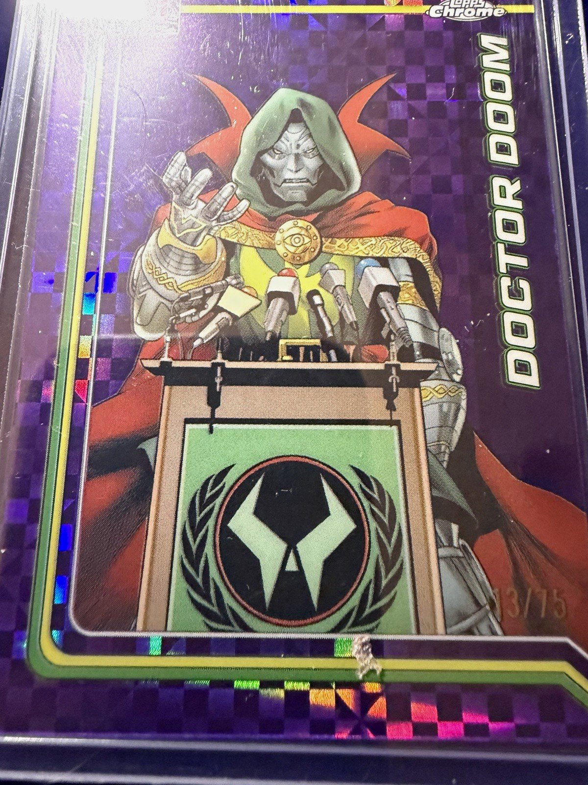 Topps Chrome 2026 Marvel Doctor Doom X-fractor Purple /75
