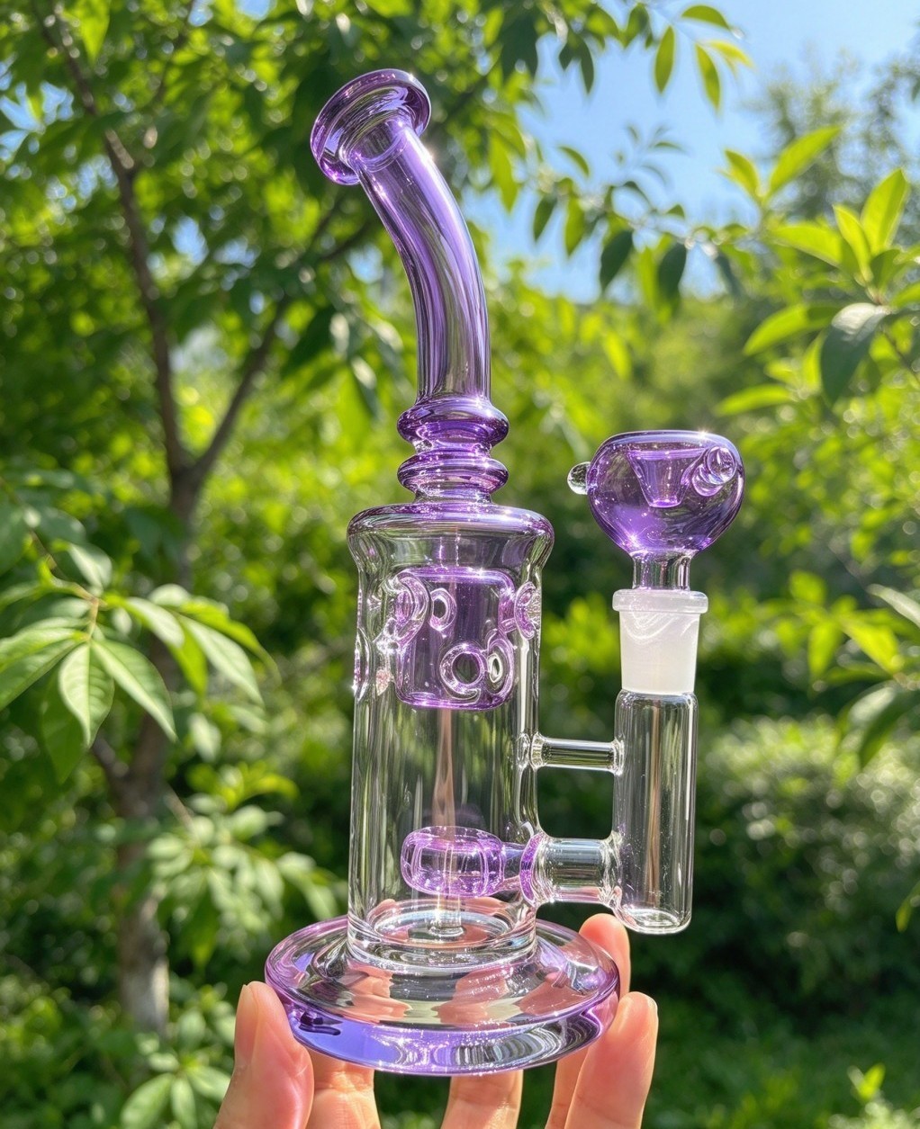 purple Recycler rig matrix bong Egg cool 8.8