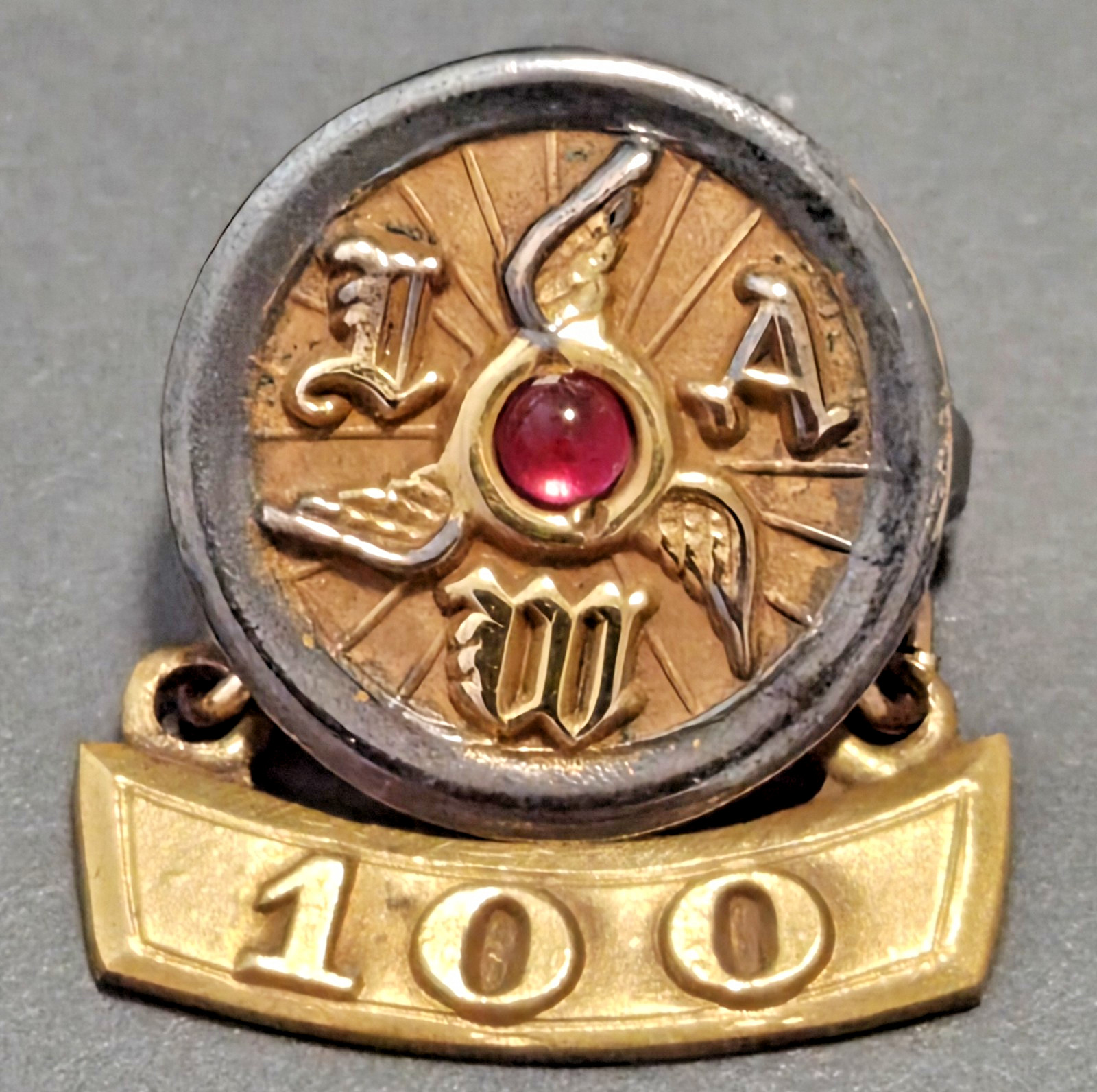 Antique 1912 10K GF Lapel Pin-Century Ride-League of American Wheelmen (L.A.W.)