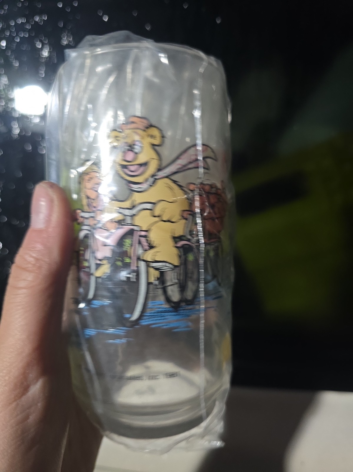 Vtg 80’s 1981 McDonald’s THE GREAT MUPPET CAPER BIKE RIDE Drinking Glass 16oz