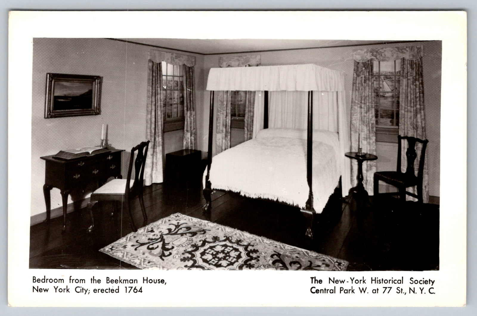 c1940s RPPC Bedroom From the Beekman House Interior New York City Postcard