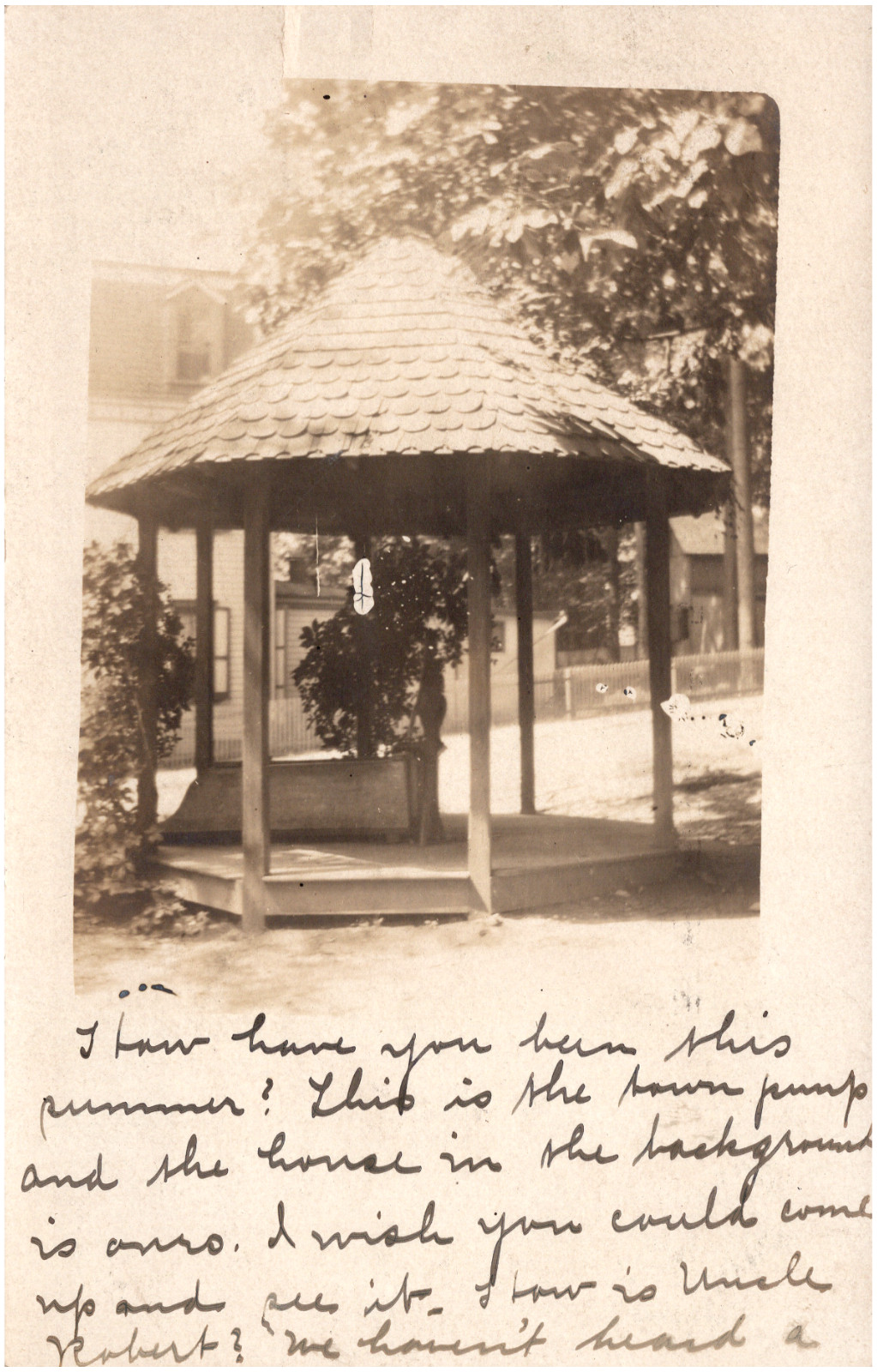 Town Water Pump Gazebo near Philadelphia Pennsylvania 1908 RPPC Postcard Photo