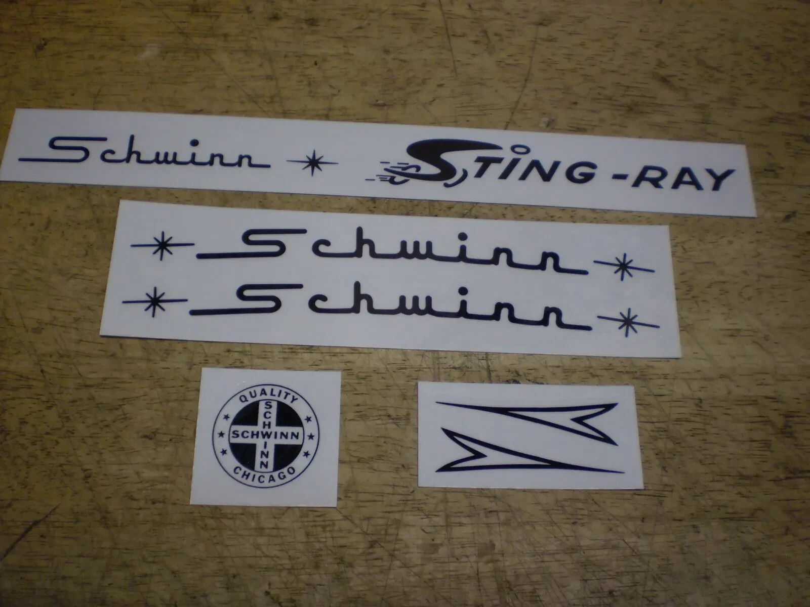 Schwinn Approved Stingray Bicycle Peel & Apply Black Decal Set