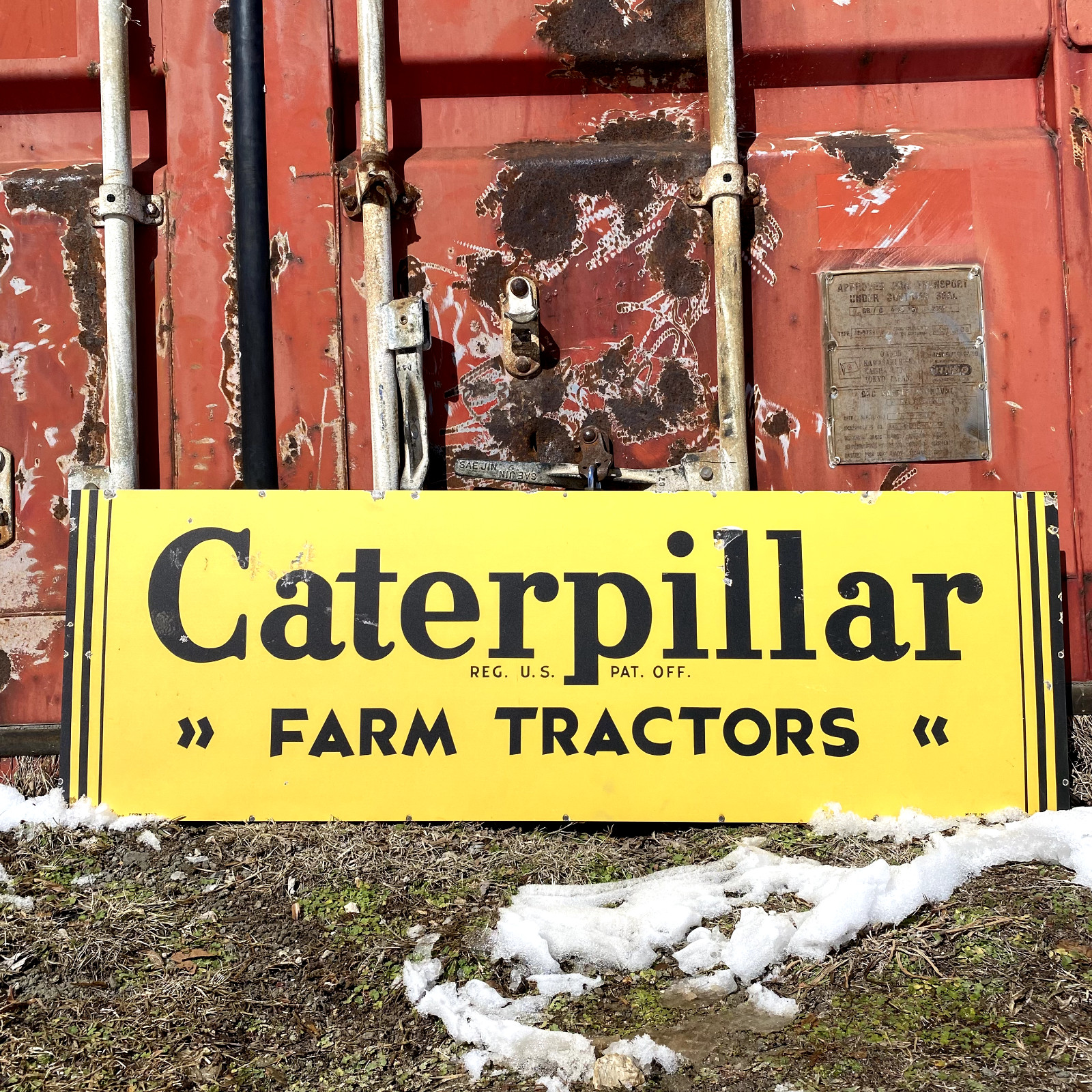 4ft Caterpillar Farm Tractors Vintage Style Repop Sign 4ft Caterpillar Farm Tractors Vintage Style Repop Sign
