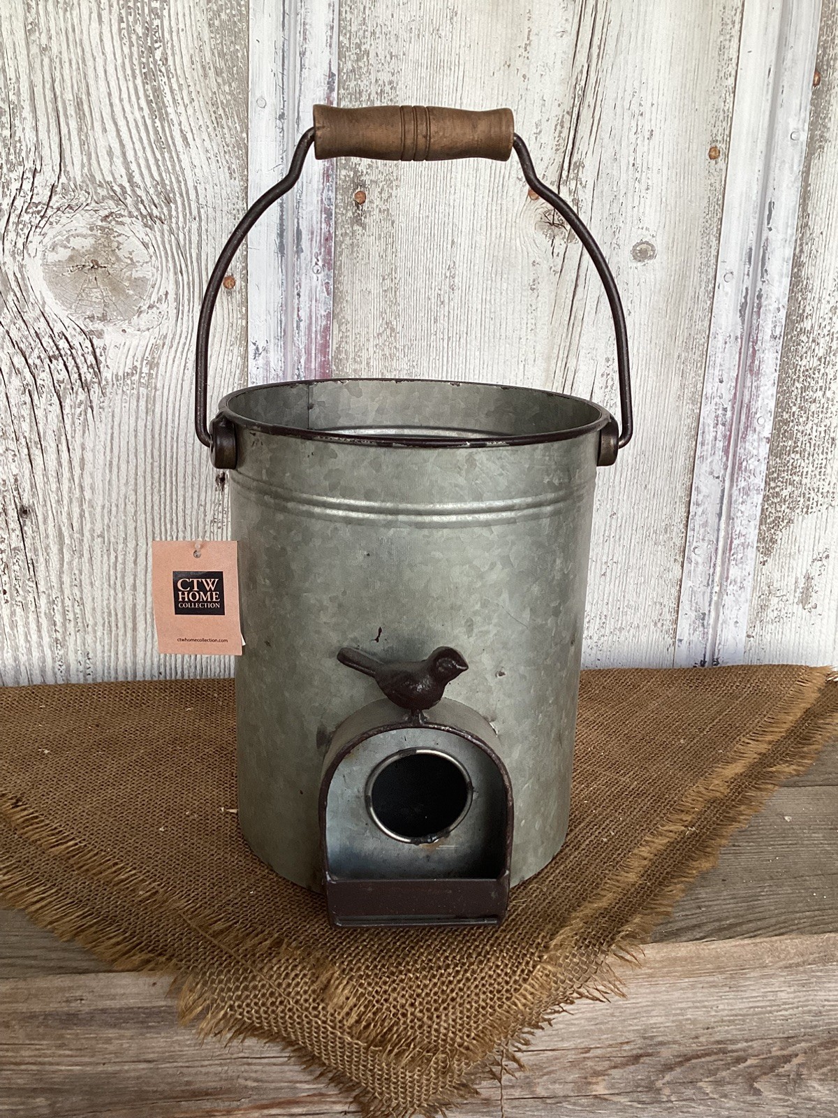 Rustic Galvanized Tin Birdhouse Planter NEW From Colonial Tin Works Rustic Galvanized Tin Birdhouse Planter NEW From Colonial Tin Works
