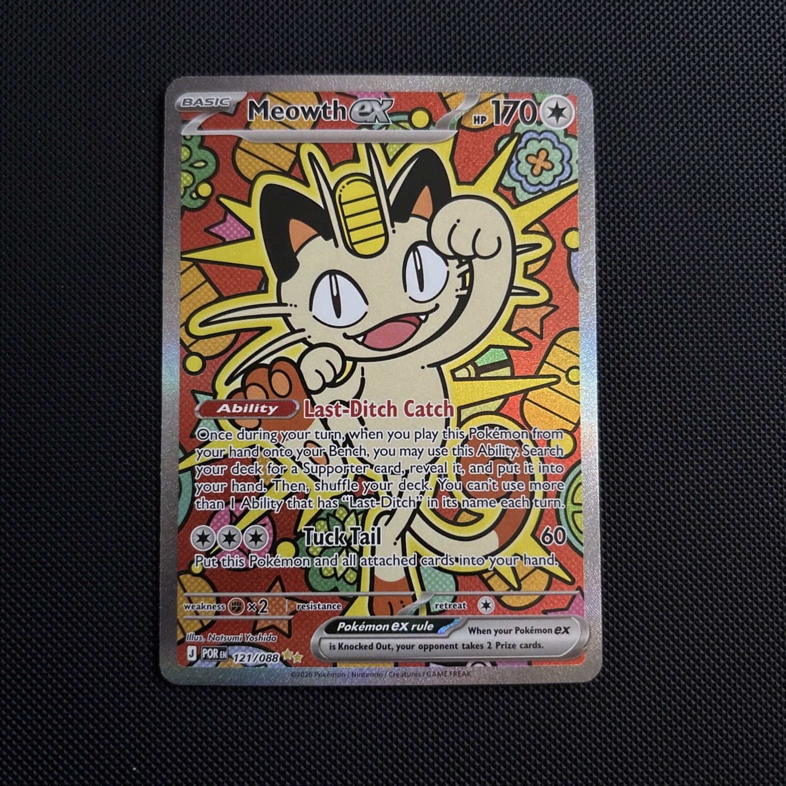 Pokémon TCG Meowth EX Perfect Order 121/088 - Secret Rare Near Mint Condition Pokémon TCG Meowth EX Perfect Order 121/088 - Secret Rare Near Mint Condition