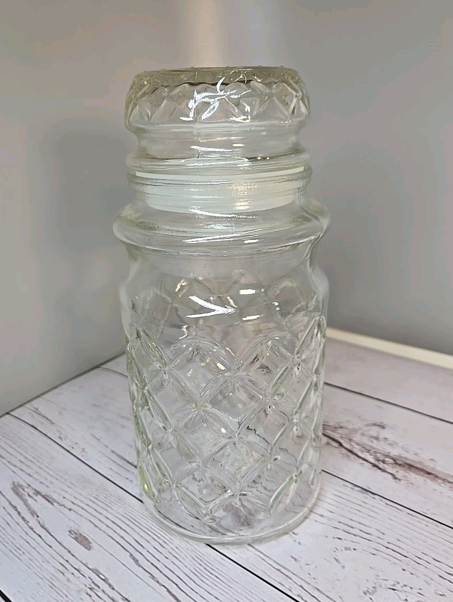 1984 Planters Mr. Peanut Diamond Glass Jar w/ Embossed Lid – Vintage