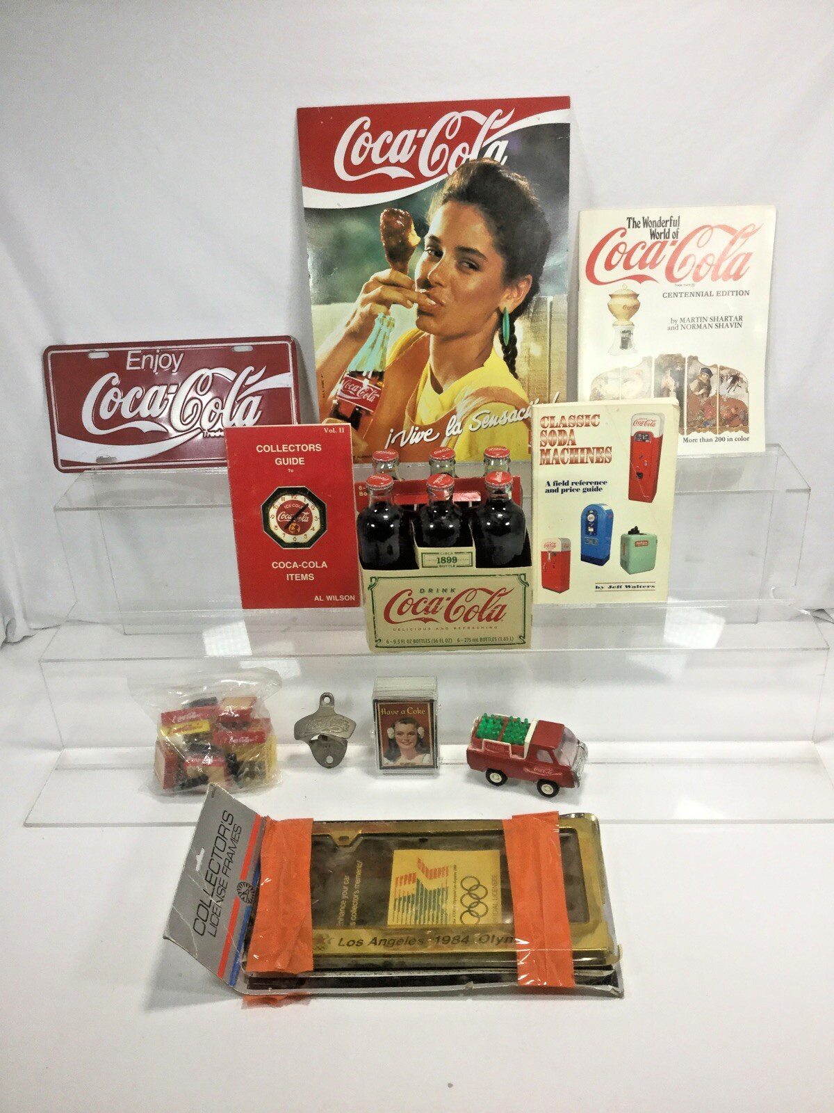 Coca-Cola Coke Collectibles 11 Plus Pieces Collection, Signs, Books, Bottles ETC Coca-Cola Coke Collectibles 11 Plus Pieces Collection, Signs, Books, Bottles ETC