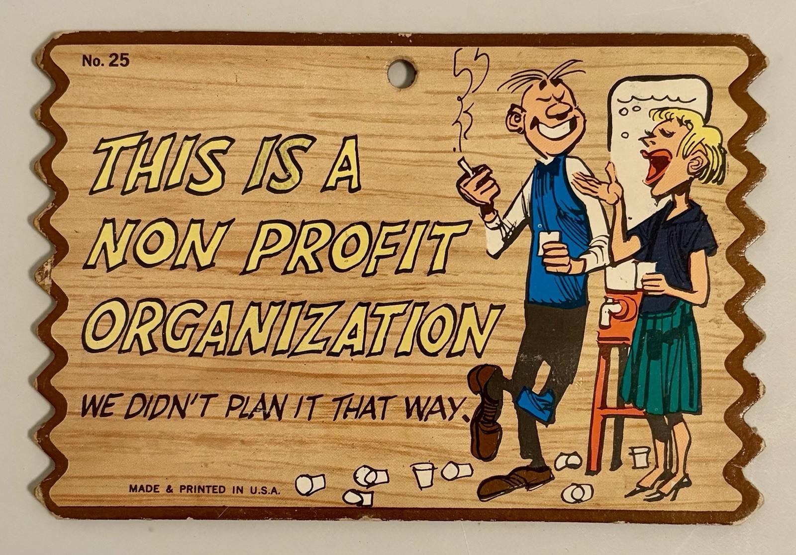 1959 Topps Wacky Plaks #25 This Is A Non Profit Organization - Vintage Kitsch 1959 Topps Wacky Plaks #25 This Is A Non Profit Organization - Vintage Kitsch