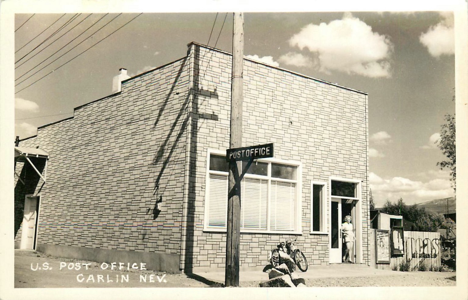RPPC Carlin Nevada US Post Office 1940s Vintage Real Photo Postcard RPPC Carlin Nevada US Post Office 1940s Vintage Real Photo Postcard