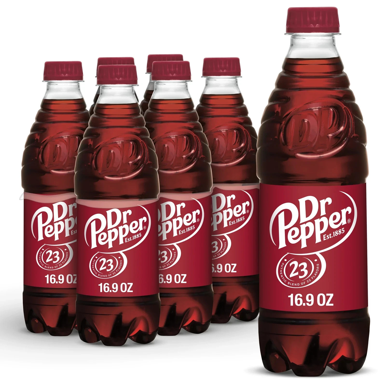 Dr Pepper Soda Pop, 16.9 Fl Oz, 6 Pack Bottles