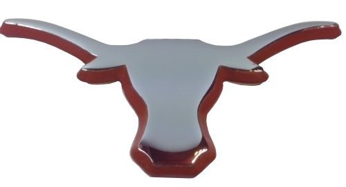 University of Texas Longhorns Metal Auto Emblem Chrome (Orange Trim)