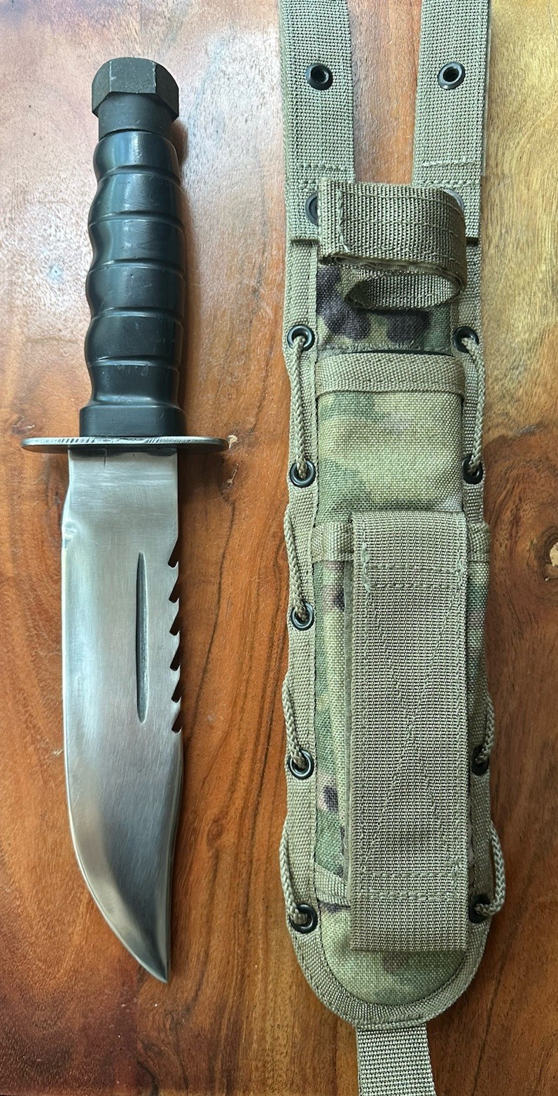 Vintage large Combat/Survival Fixed Blade Knife w/ Spec Op Sheath