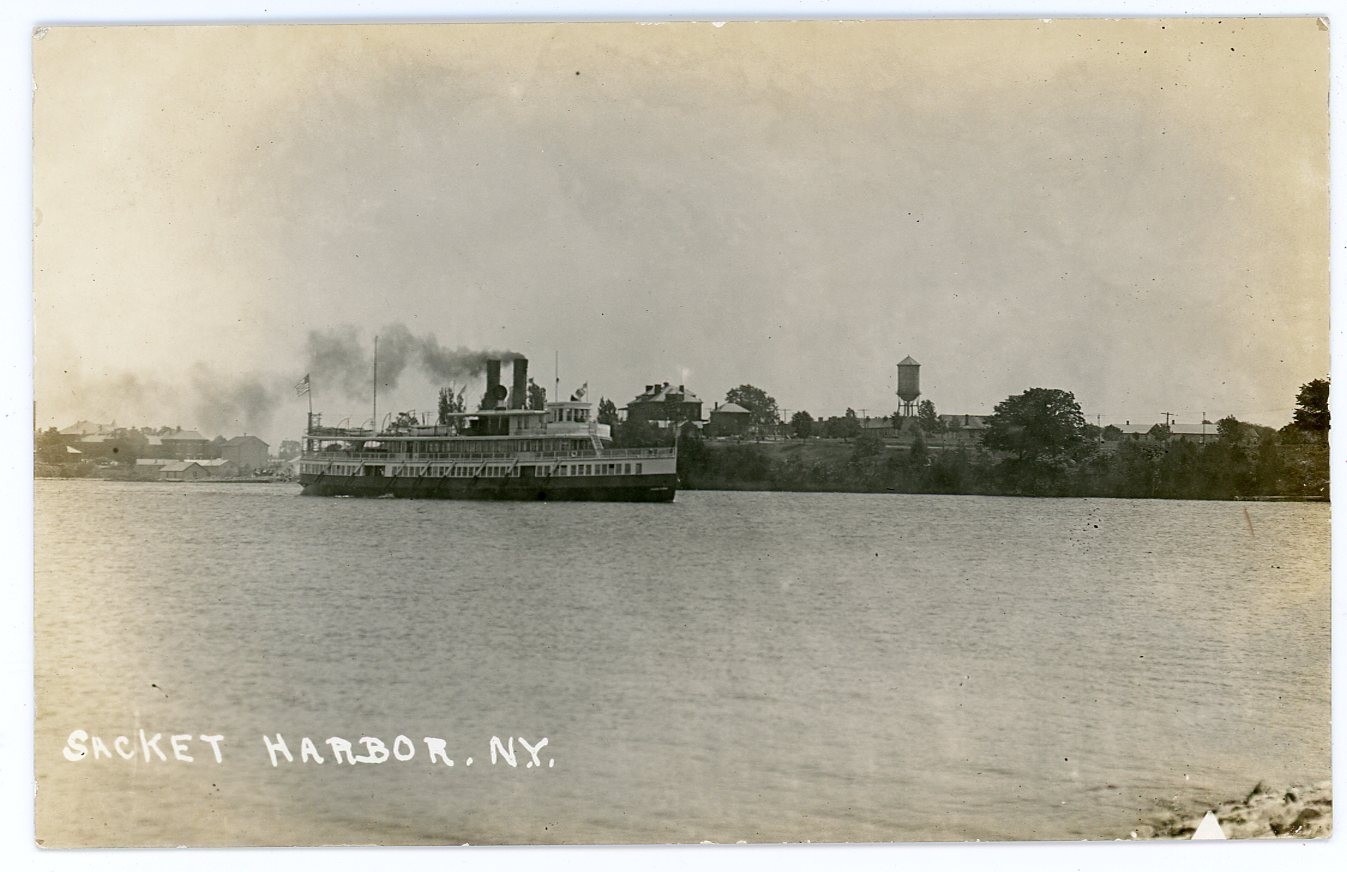 RPPC NY Sackets Harbor Steamer in the Harbor RPPC NY Sackets Harbor Steamer in the Harbor