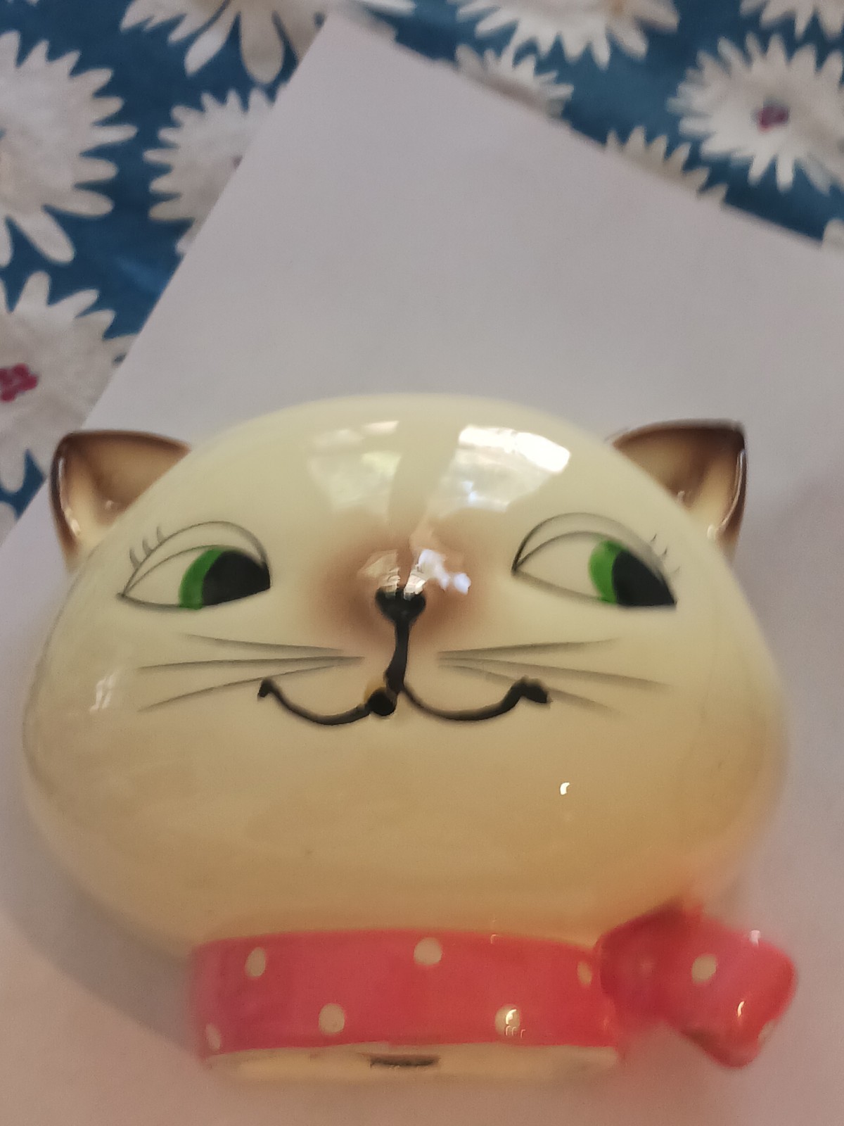 Holt Howard Style Norcrest Japan Cozy Kitten String Holder Wall Hanging Vintage