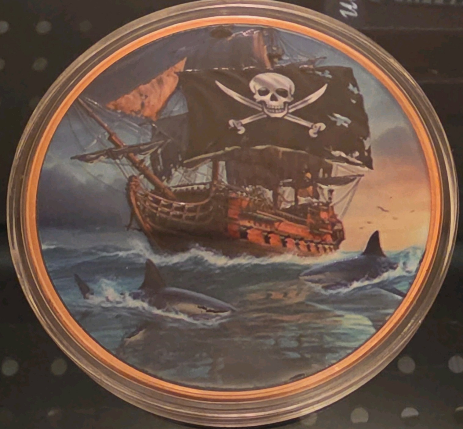 Pirates Island 5 AVDP oz .999 Fine Copper Round Medallion Pirate Ship Design Pirates Island 5 AVDP oz .999 Fine Copper Round Medallion Pirate Ship Design