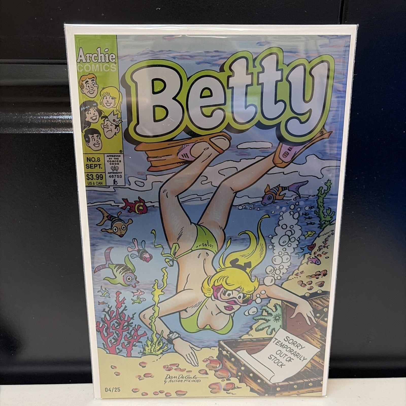 Betty #8 Facsimile DAN DECARLO Swimsuit Diving METAL COVER #4/25 Archie Variant Betty #8 Facsimile DAN DECARLO Swimsuit Diving METAL COVER #4/25 Archie Variant