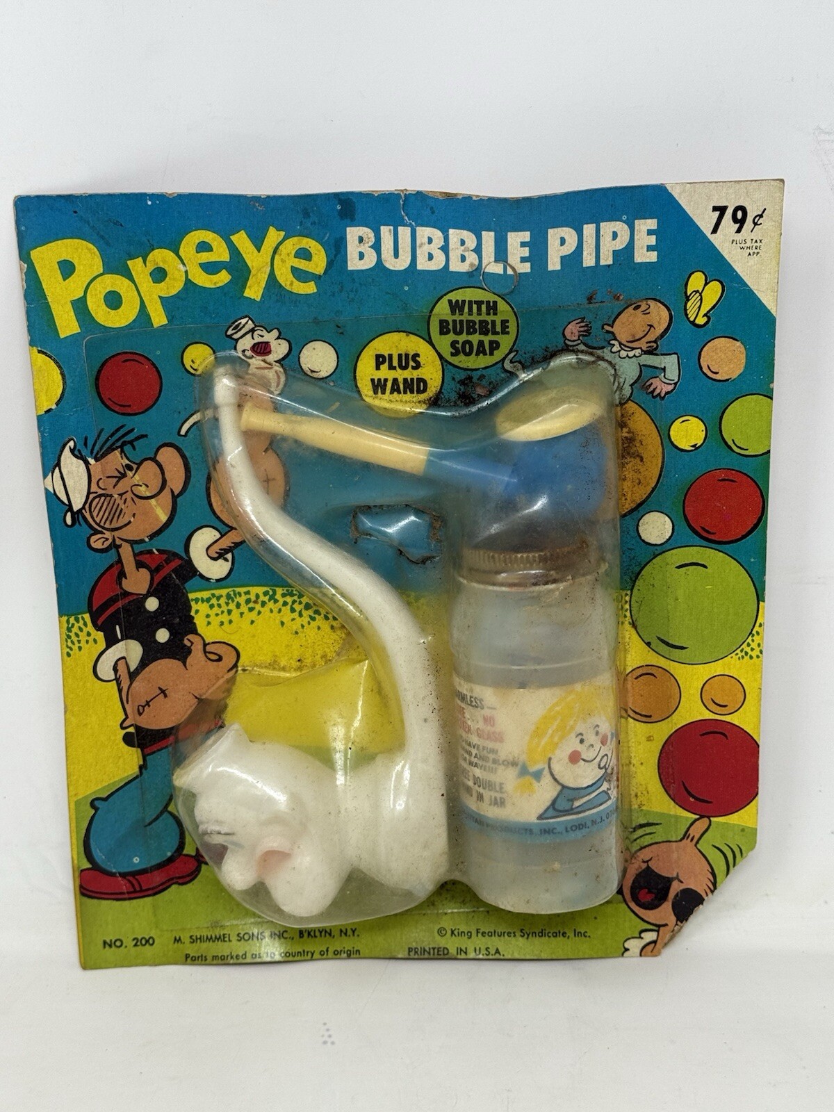 Vintage POPEYE Bubble Pipe Plus Wand 1984 in original complete packing Vintage POPEYE Bubble Pipe Plus Wand 1984 in original complete packing