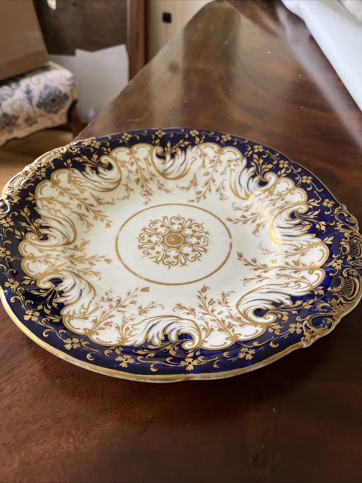 Copeland Porcelain 10” Plate with Cobalt Blue & Extensive Gilt Decoration, 1895 Copeland Porcelain 10” Plate with Cobalt Blue & Extensive Gilt Decoration, 1895
