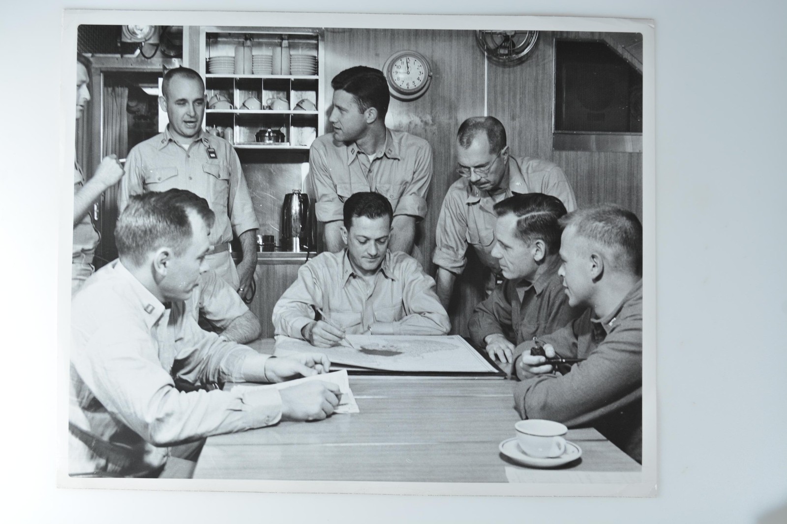 USS Nautilus North Pole Commander WR Anderson Officers Briefing c1950s Photo