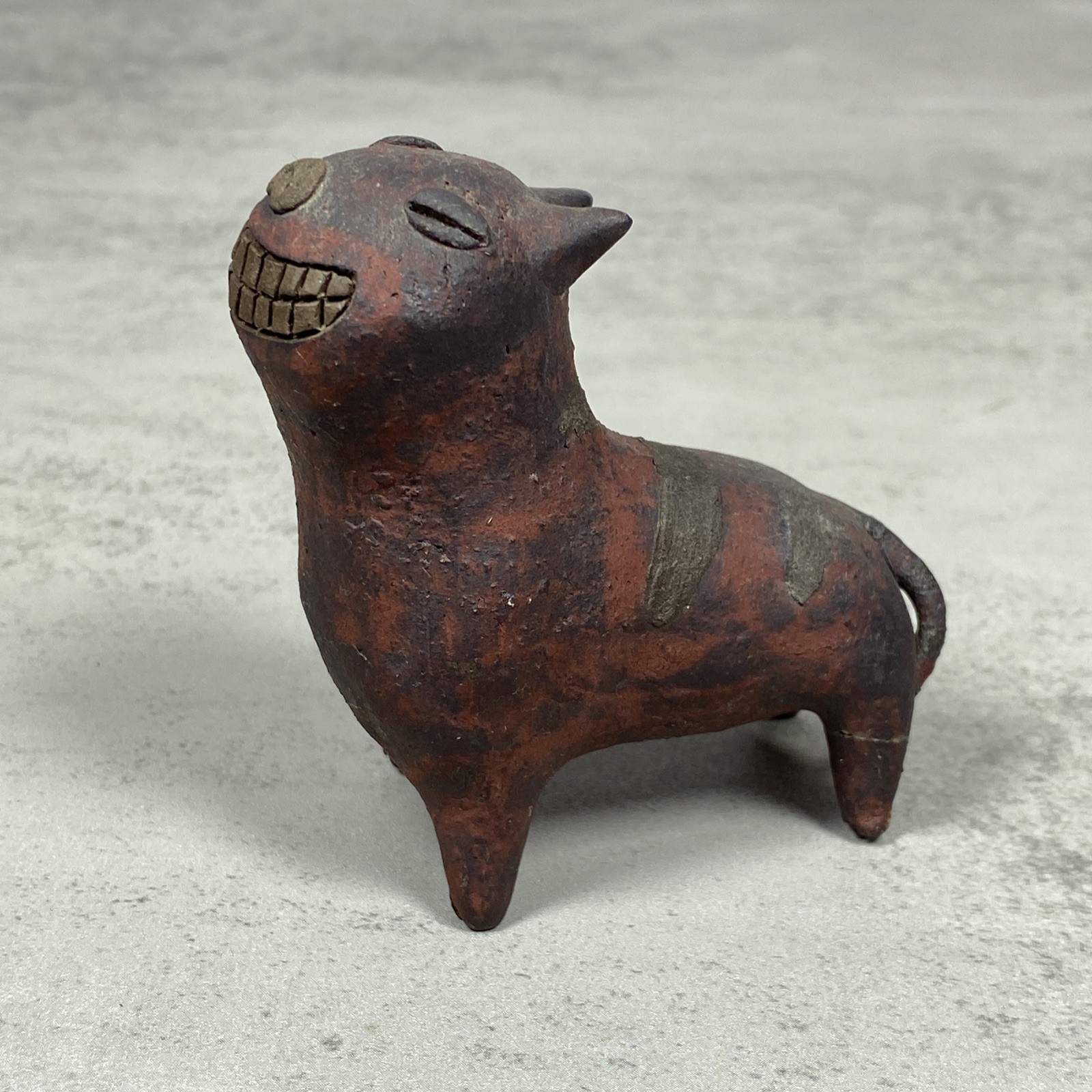 Vintage Mexican Colima Dog Clay Folk Art Pottery Figurine FLAWED 3