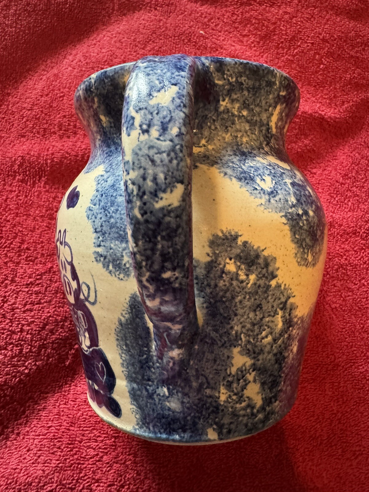 1993 CMP Casey Pottery Pitcher Blue Pig Family Hand Turned Excellent Condition