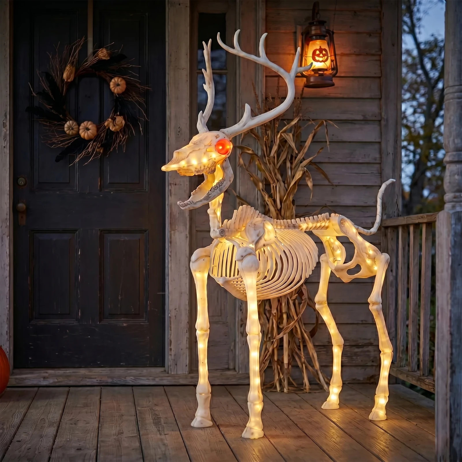 LED Illuminated Deer Skeleton, 60-inch, Halloween Decoration - LED Illuminated Deer Skeleton, 60-inch, Halloween Decoration -