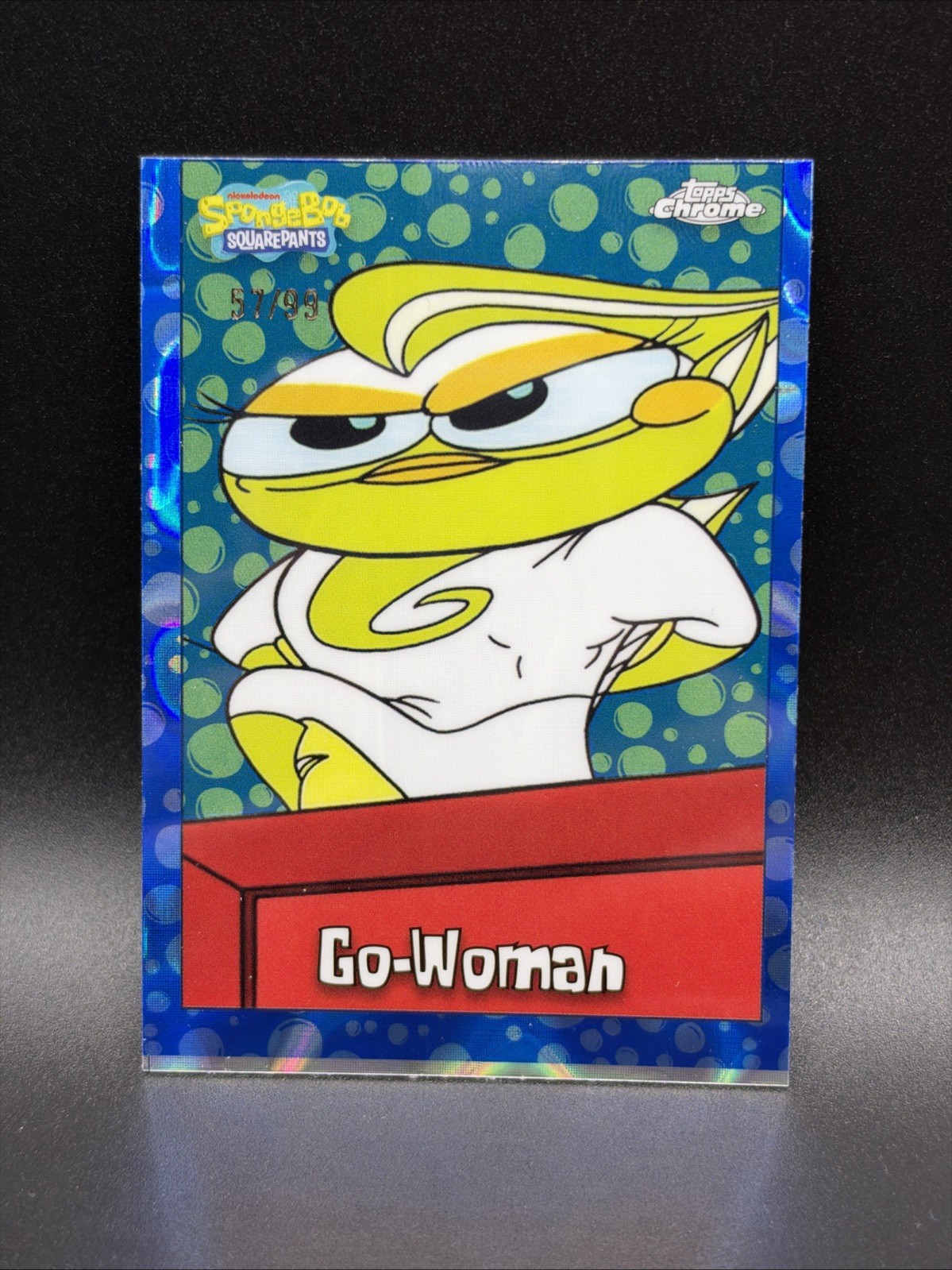 MISCUT ERROR /99 Topps Chrome Spongebob Go-Woman #141 BubbleFractor