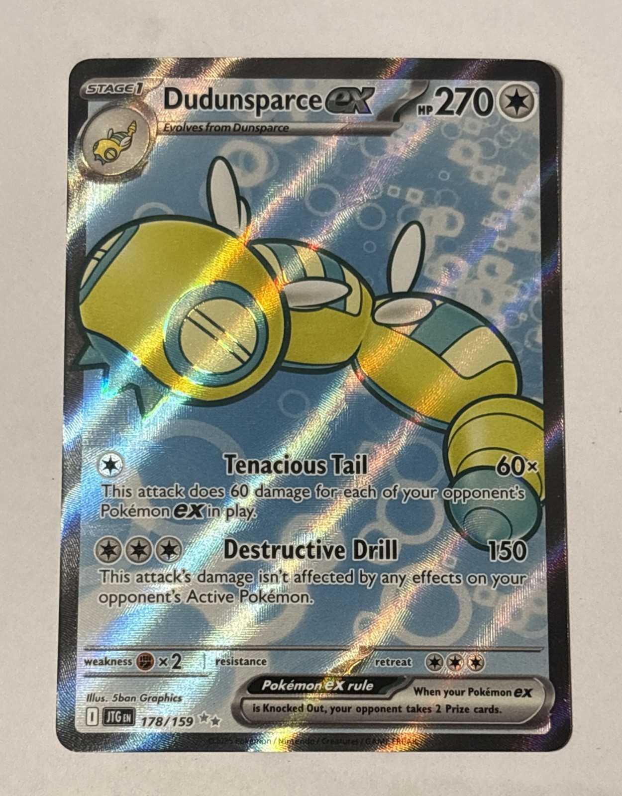 Pokémon TCG Dudunsparce EX 178/159 Sv09: Journey Together Holo Ultra Rare NM