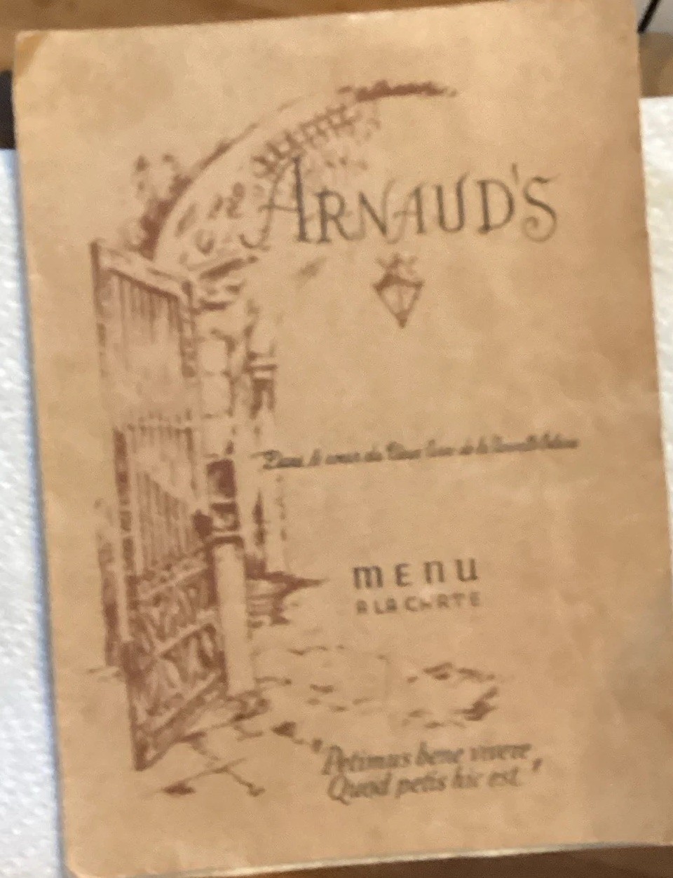 Arnauds 1947 menu from April 4th Arnauds 1947 menu from April 4th