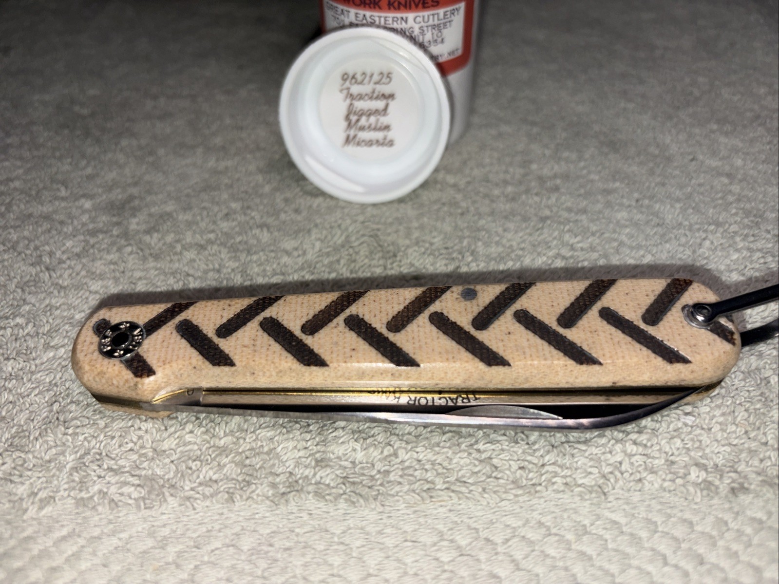 GEC Great Eastern Cutlery 96 Farm & Field Tractor Knife Muslin Micarta