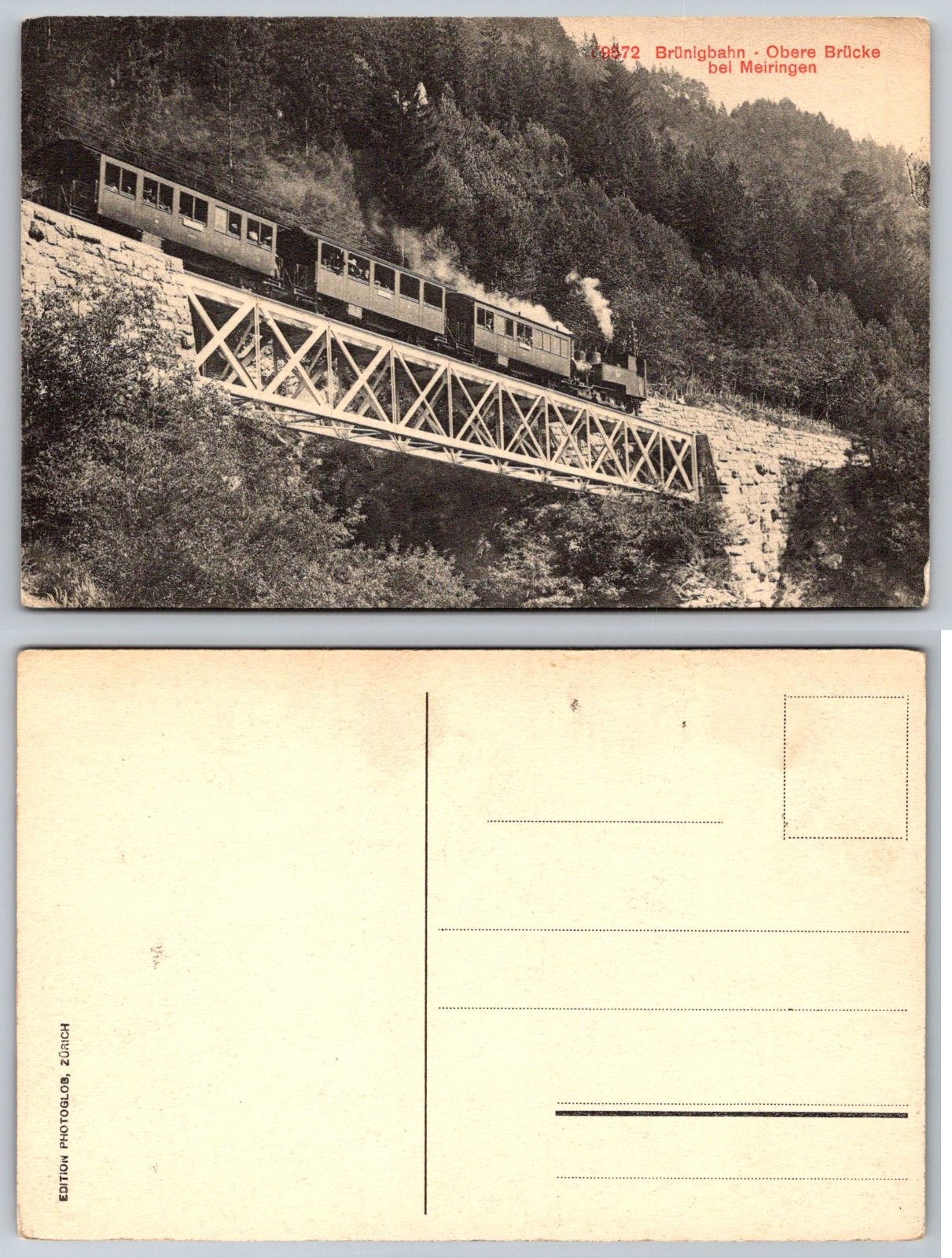 Standard Brünigbahn Obere Brücke Meiringen Switzerland Postcard Standard Brünigbahn Obere Brücke Meiringen Switzerland Postcard