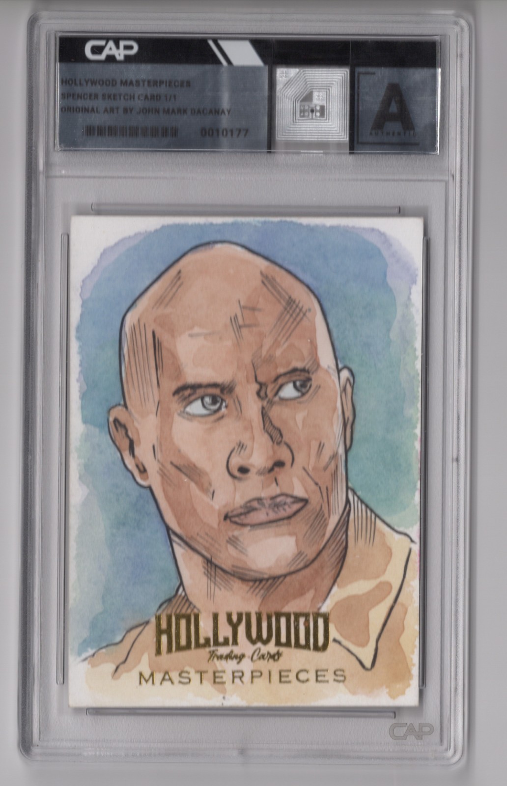 Spencer The Rock 2025 Hollywood Masterpieces Sketch Card John Mark Dacanay 1/1