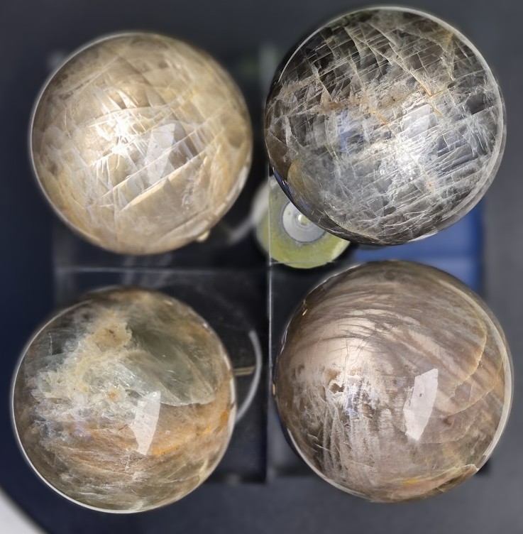 Black Moonstone 55mm Sphere Natural Flashy Moonstone Polished Crystal Madagascar