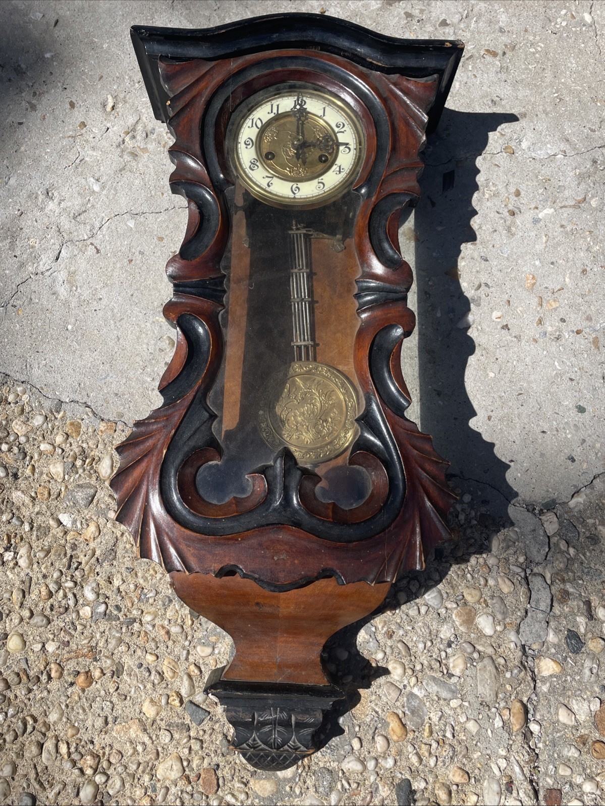Antique Gustav Becker Vienna Regulator Wall Clock FOR PARTS Or NOT WORKING