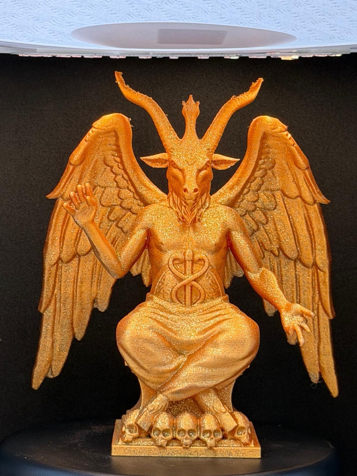 Baphomet Winged Goat Gold-Tone Statue Figurine Wicca & Paganism