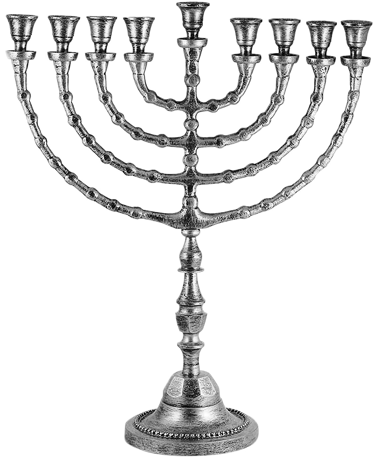 Zion Judaica Large Metal Chanukah Candle Menorah, 21 Zion Judaica Large Metal Chanukah Candle Menorah, 21
