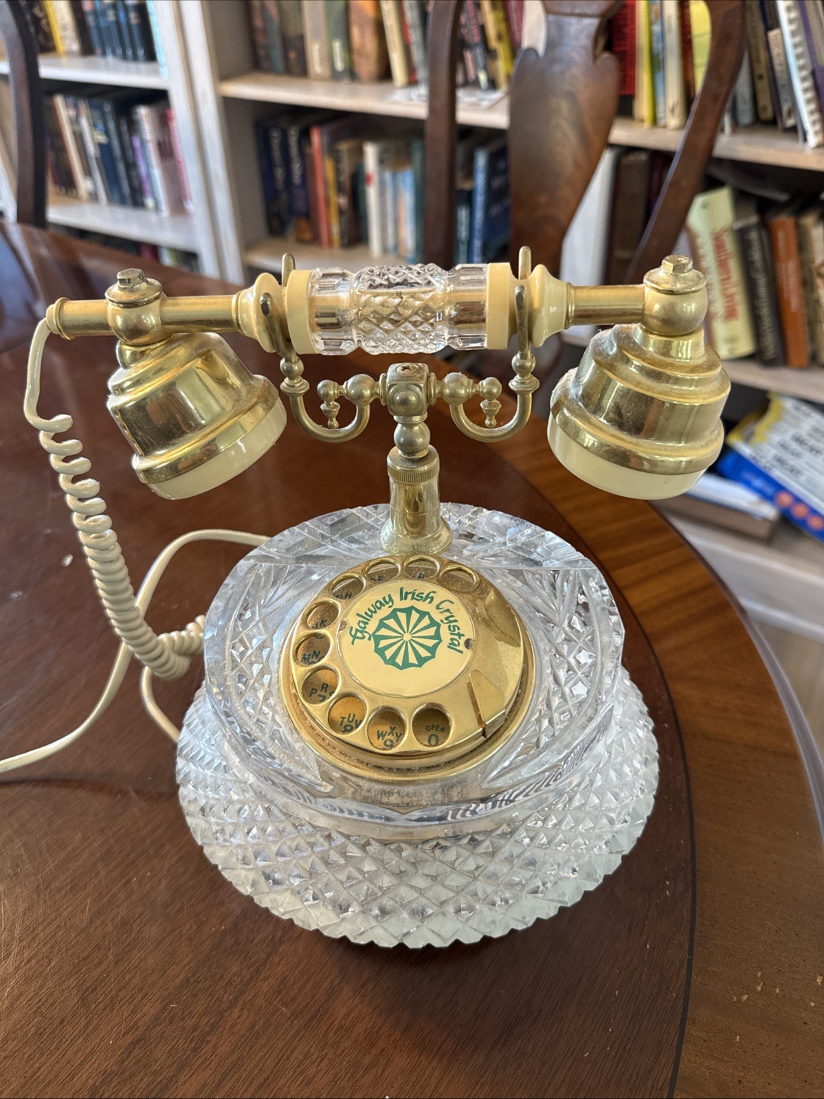 Vintage Galway Irish Crystal Rotary Style Glass Phone 1988 Works Vintage Galway Irish Crystal Rotary Style Glass Phone 1988 Works