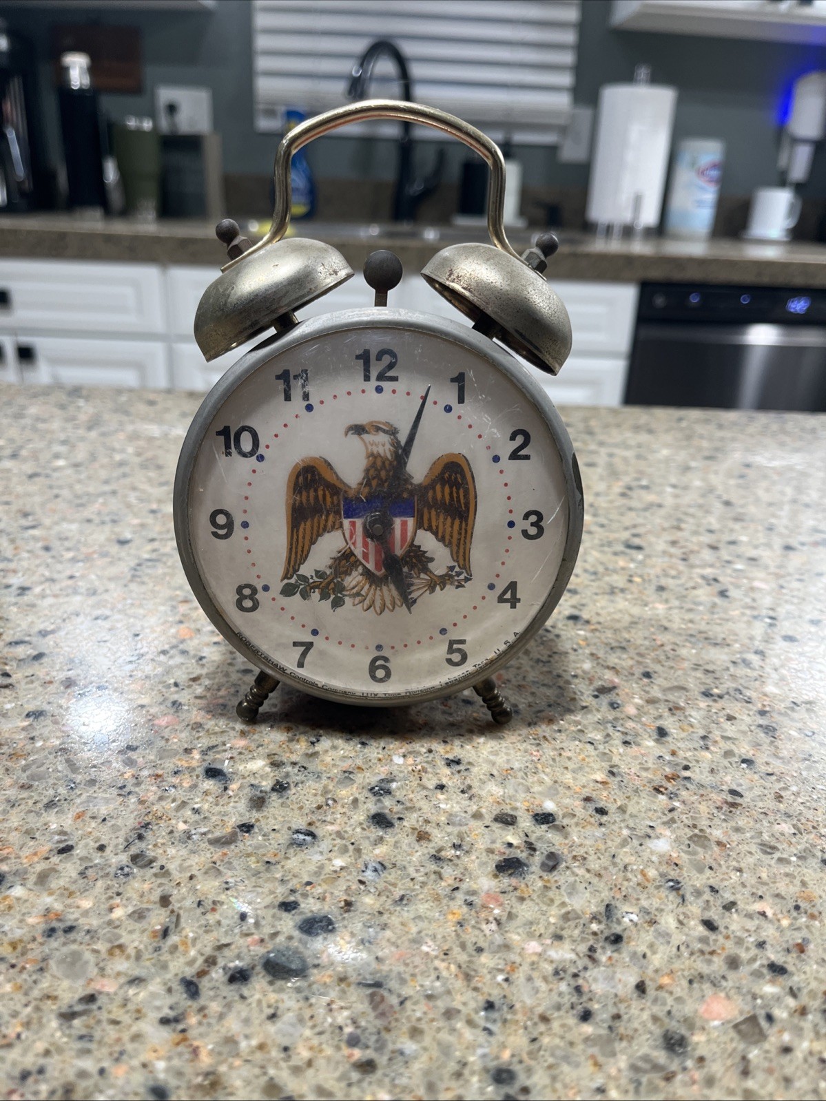 Vintage Robertshaw Lux Time Twin Bell Alarm Clock American Eagle Works 1960s-70s