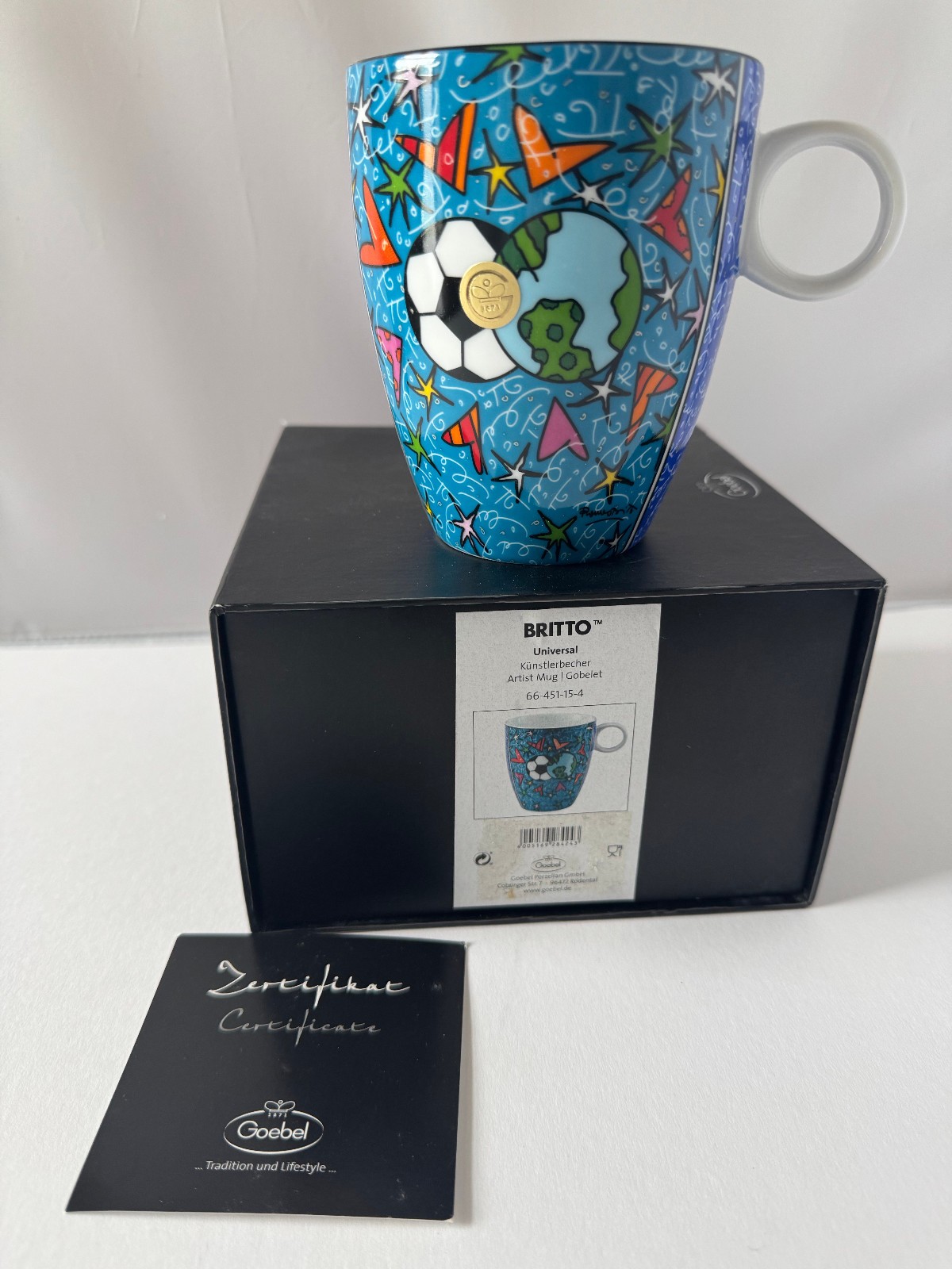 Romero Britto by Goebel Mug: World Cup  Made in Germany * NEW *