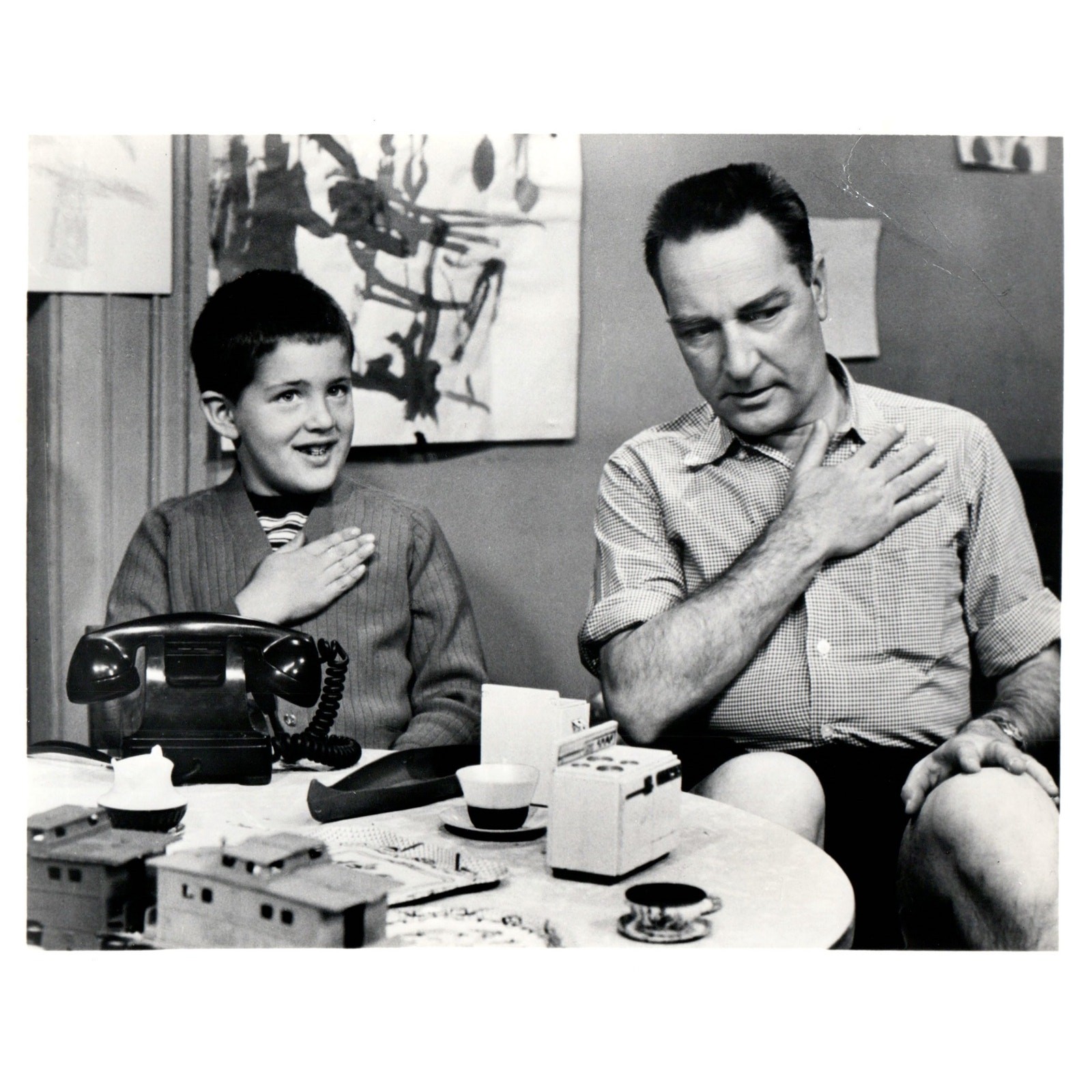 c1960 Press Photo Garry Moore and Boy on Candid Camera CBS TJ7-2 c1960 Press Photo Garry Moore and Boy on Candid Camera CBS TJ7-2
